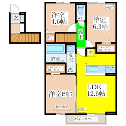 犬塚駅 徒歩10分 2階の物件間取画像